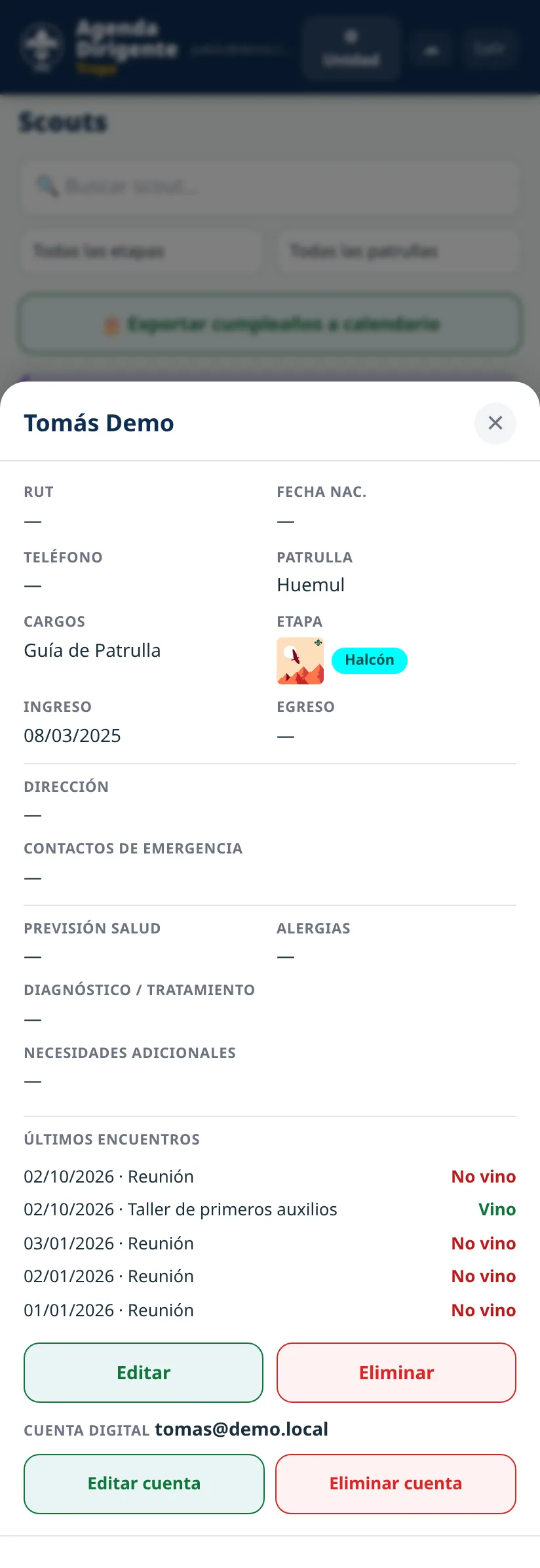 Ficha de un scout