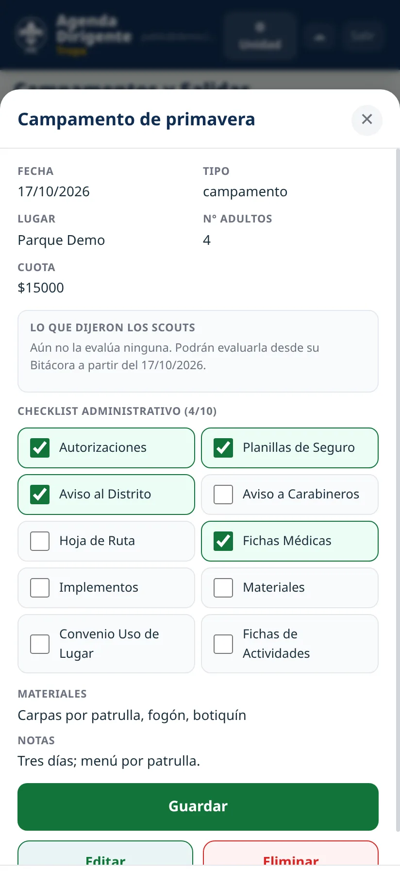 Una salida